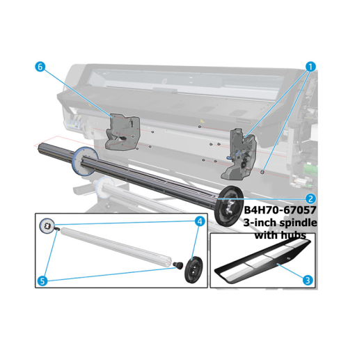 B4H70-67057 3-inch spindle with hubs