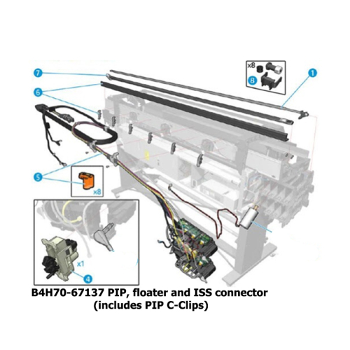B4H70-67137 PIP, floater and ISS connector (includes PIP C-Clips)