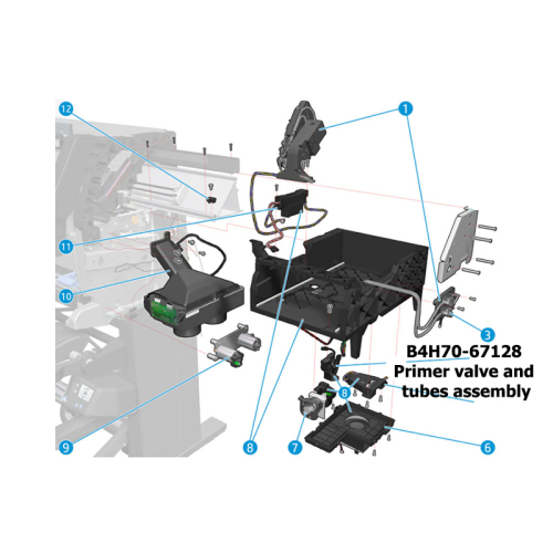 B4H70-67128 Primer valve and tubes assembly