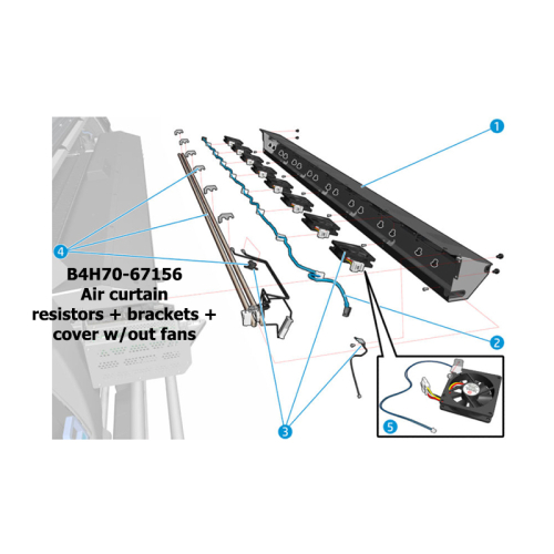 B4H70-67156 Air curtain resistors + brackets +cover w-out fans