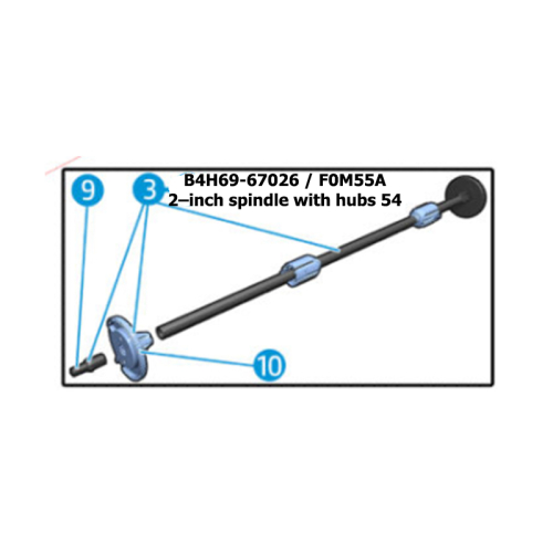 B4H69-67026 - F0M55A 2–inch spindle with hubs 54