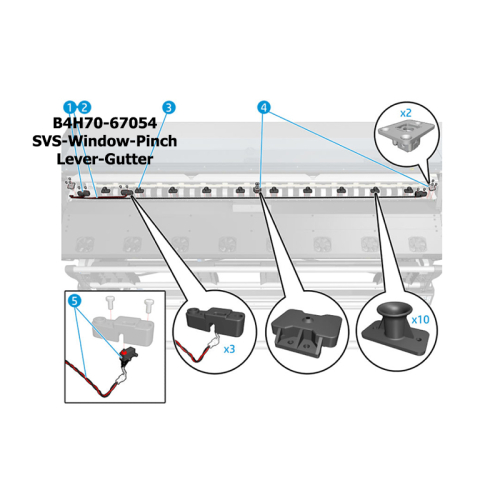 B4H70-67054 SVS-Window-Pinch Lever-Gutter